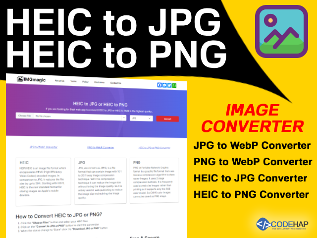 HEIC to JPG or HEIC to PNG Image Converter PHP Script